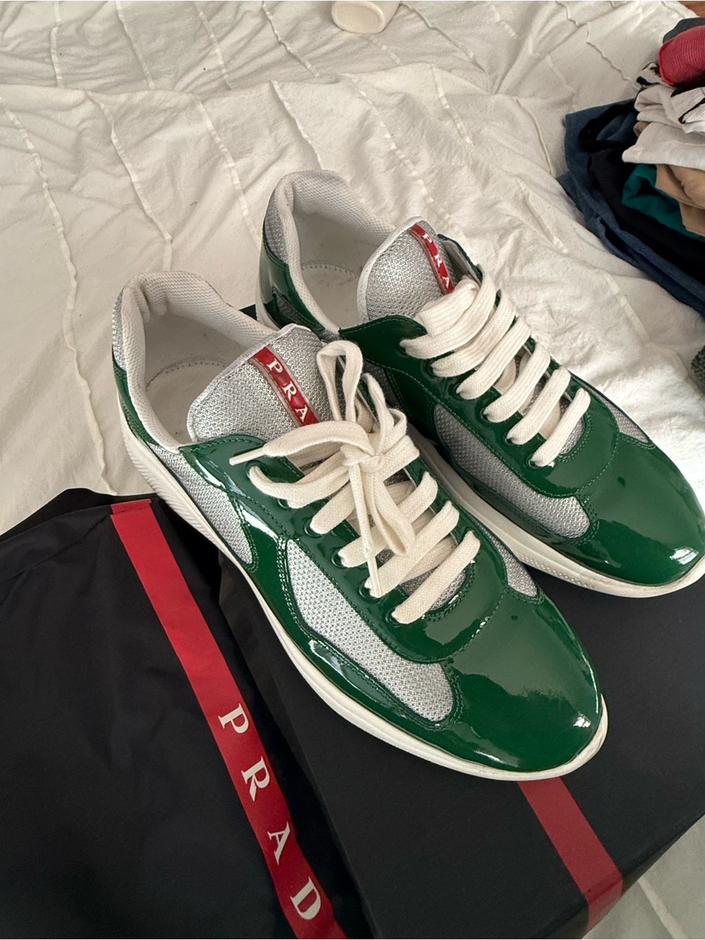 PRADA Patent Leather and Technical Fabric Prada America's Cup Sneakers